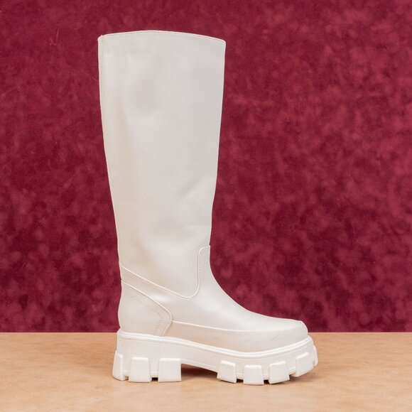 Circus NY Wmn Dollie Ivory Vegan Leather Platform Festival Combat Boots sz 6 - Picture 10 of 10